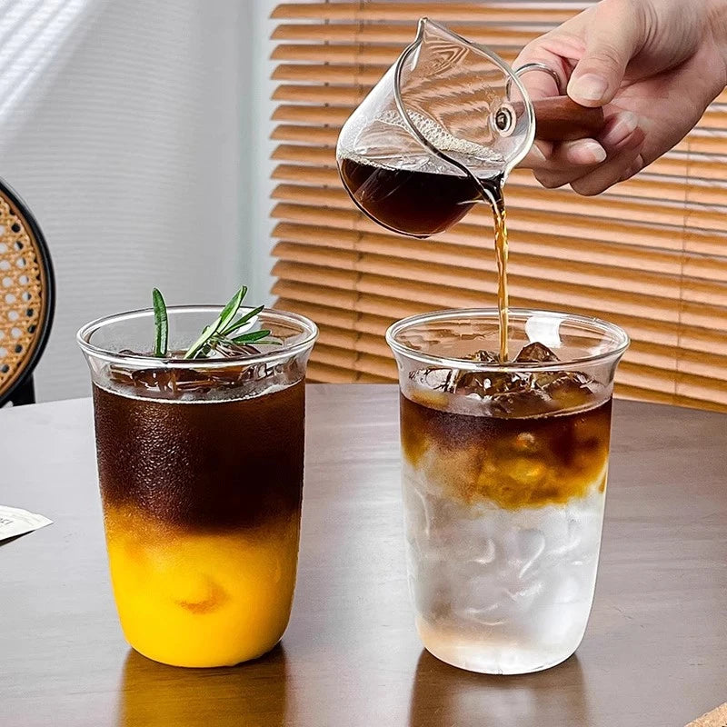 Transparent Stripe Glass Coffee Cup