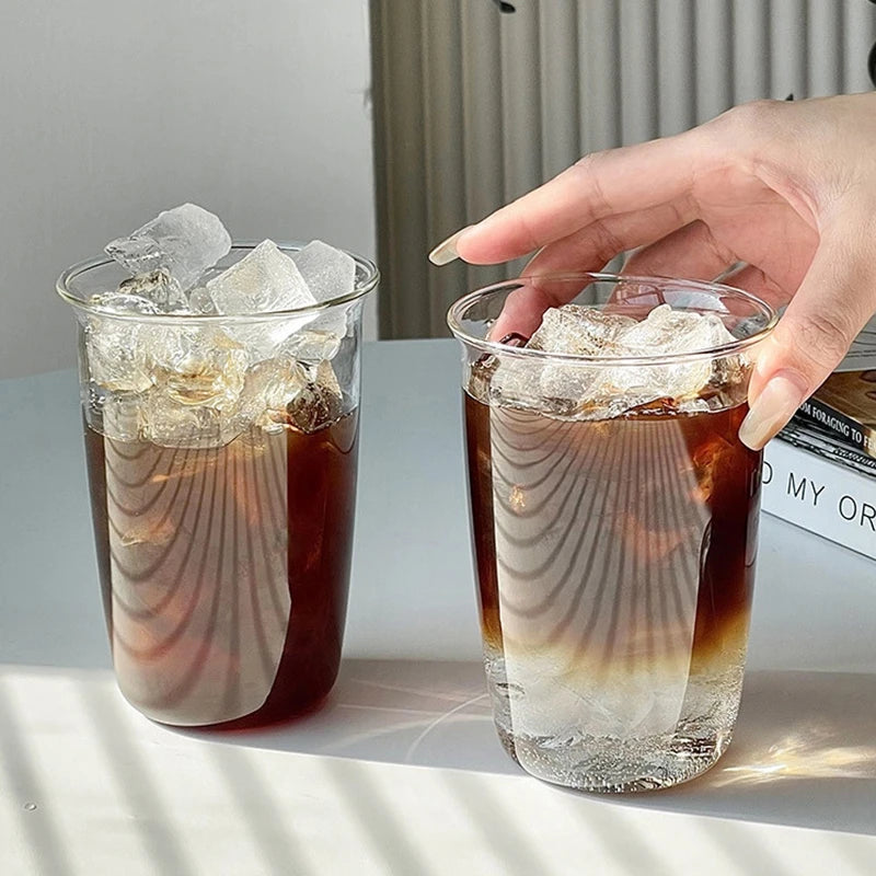Transparent Stripe Glass Coffee Cup