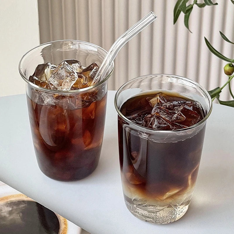 Transparent Stripe Glass Coffee Cup