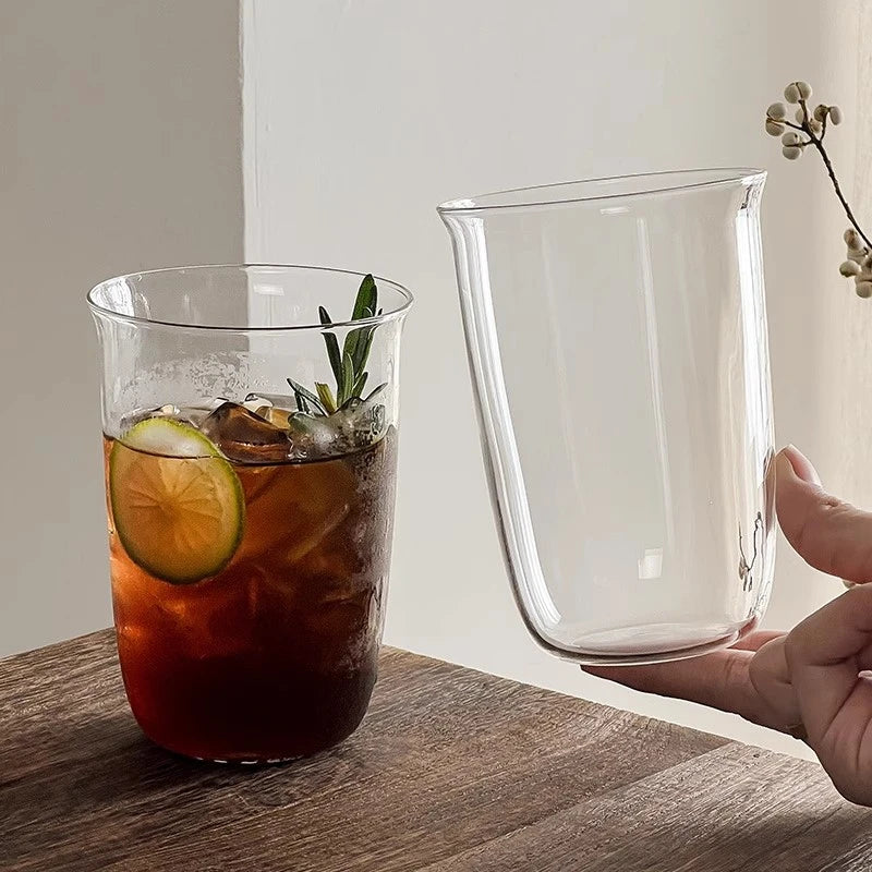 Transparent Stripe Glass Coffee Cup