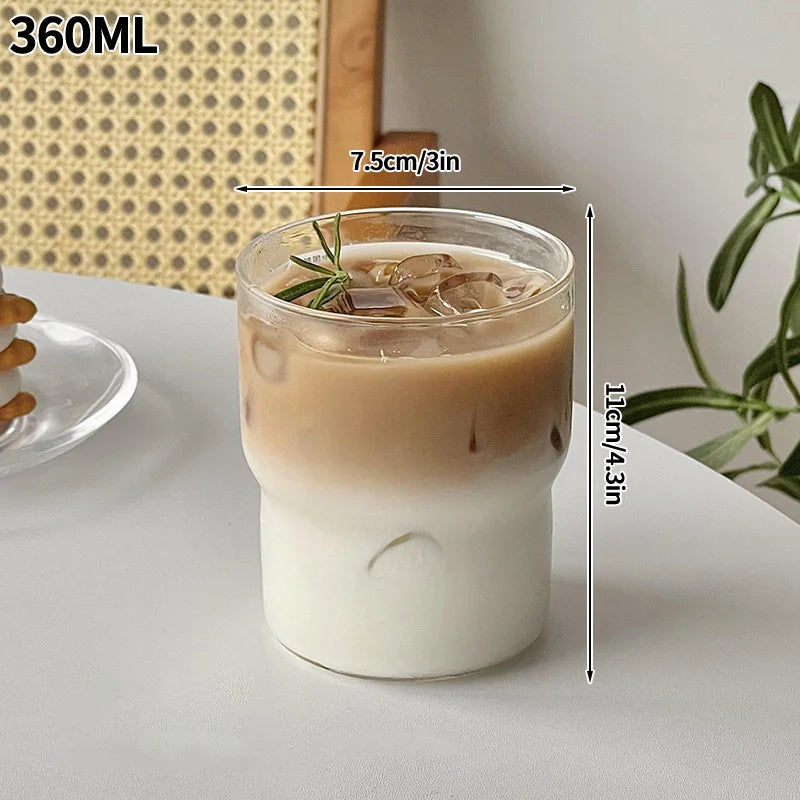 Transparent Stripe Glass Coffee Cup