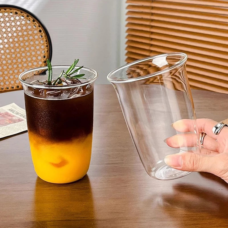 Transparent Stripe Glass Coffee Cup
