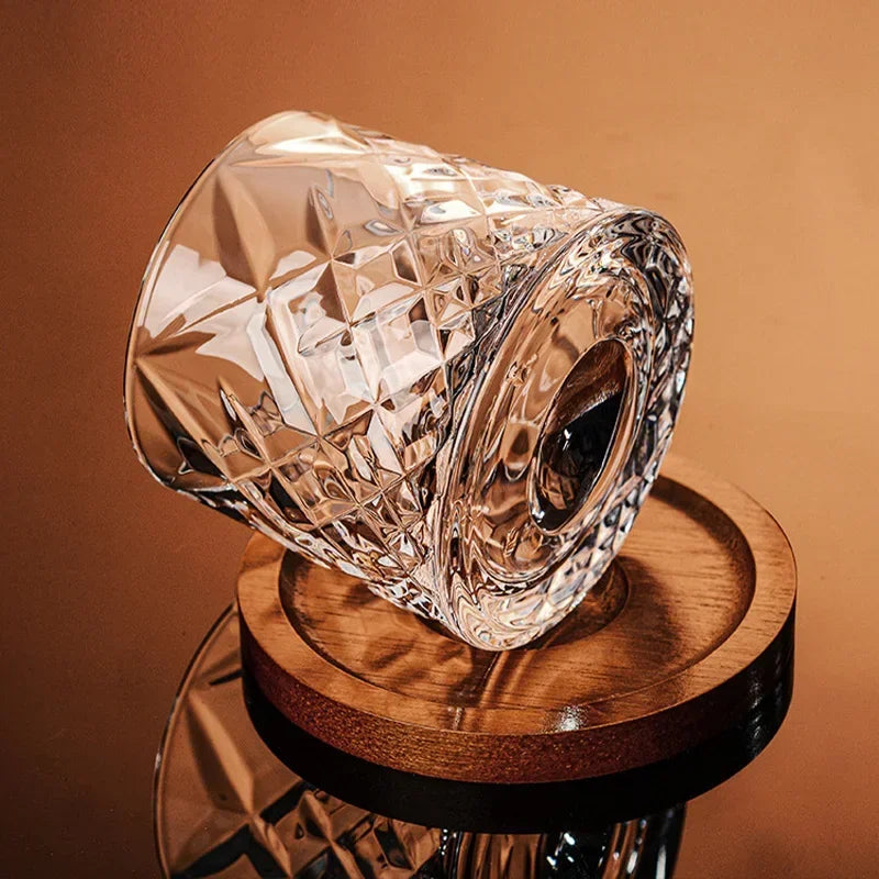 Rotating Crystal Whiskey Glass