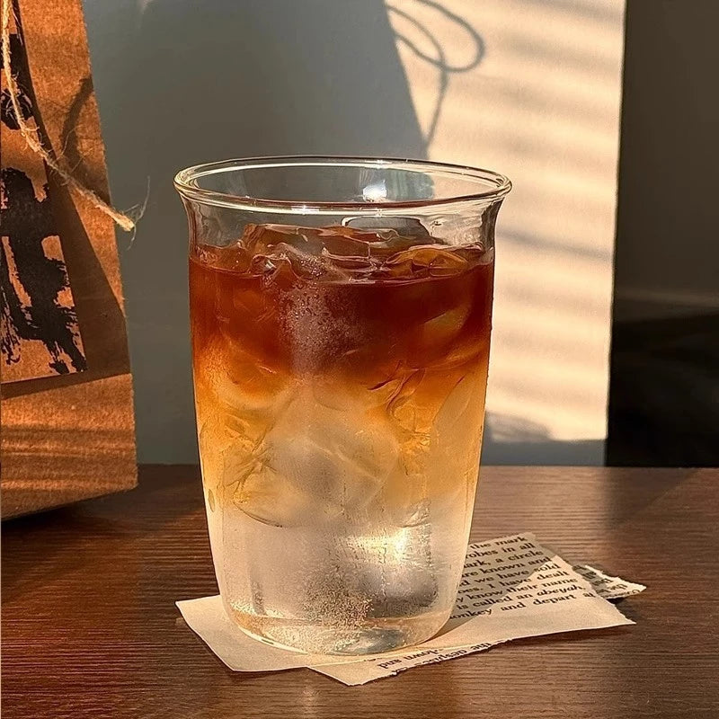 Transparent Stripe Glass Coffee Cup