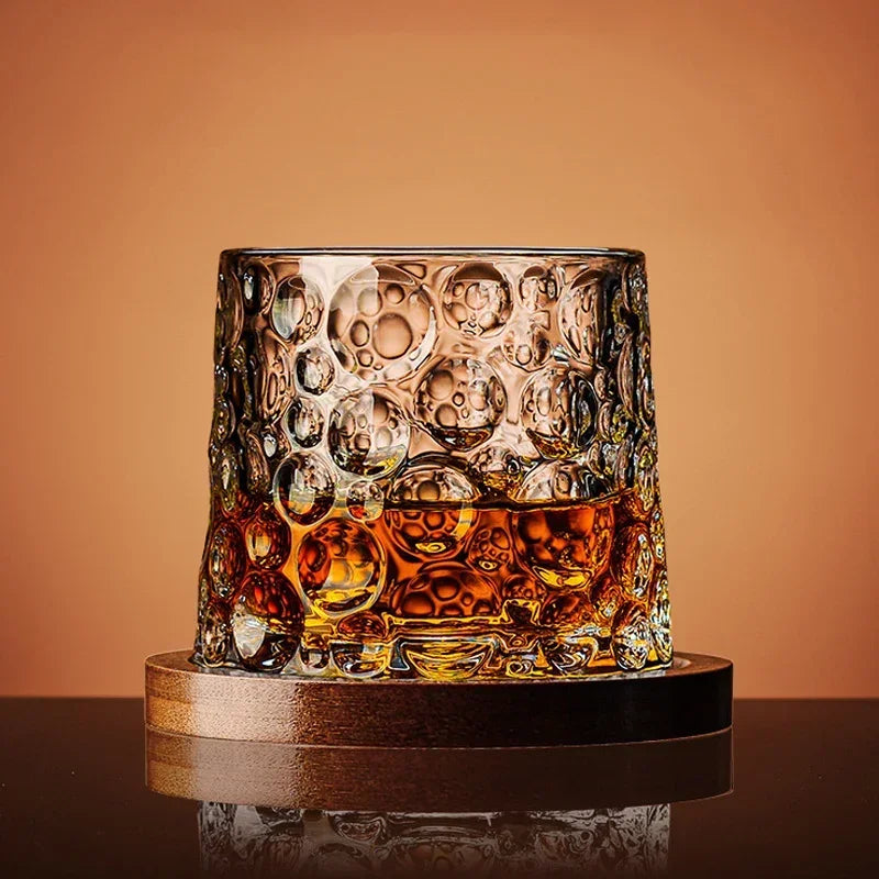 Rotating Crystal Whiskey Glass