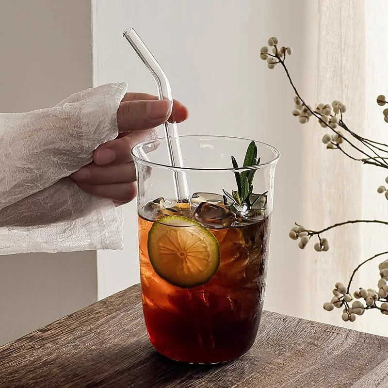 Transparent Stripe Glass Coffee Cup