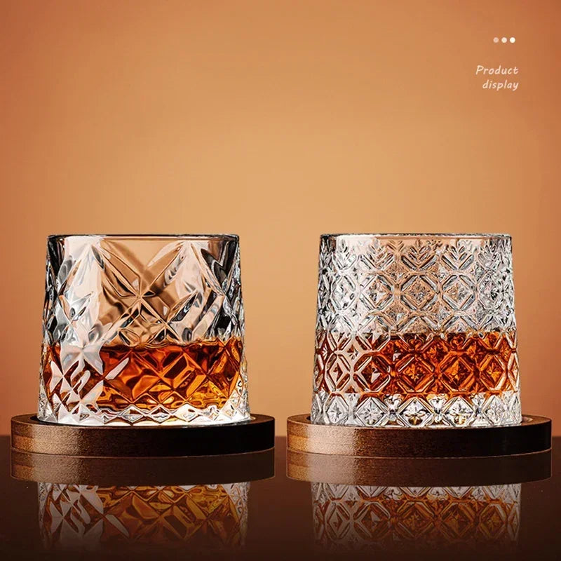 Rotating Crystal Whiskey Glass