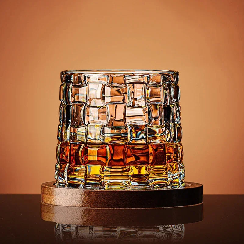 Rotating Crystal Whiskey Glass